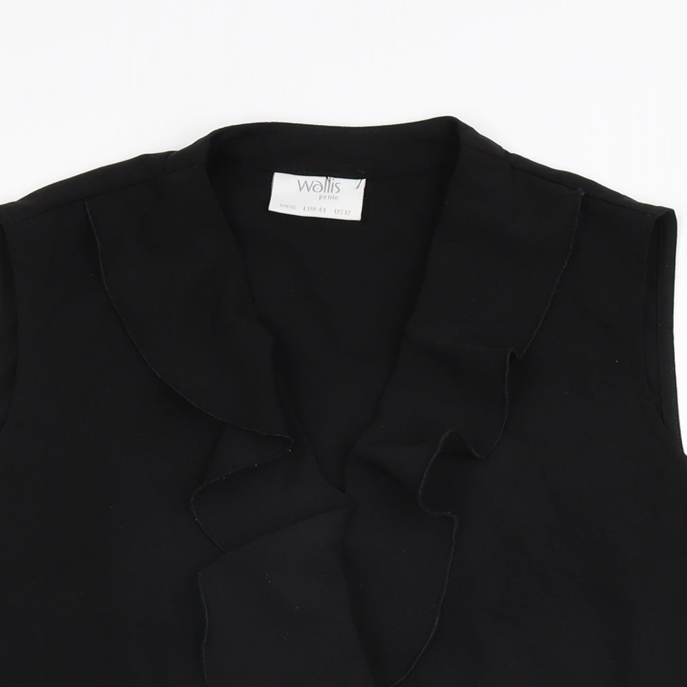 Womens UK Size 16 Wallis Black Basic T-Shirt