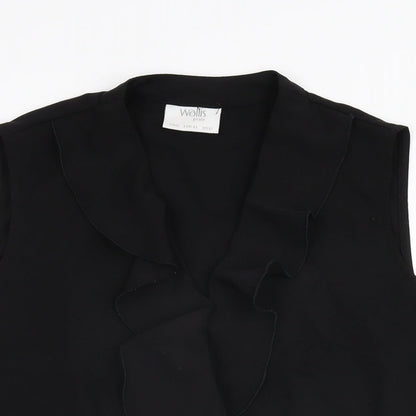 Womens UK Size 16 Wallis Black Basic T-Shirt
