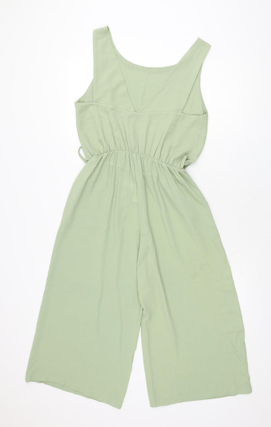 Boohoo Womens Green Polyester Jumpsuit One-Piece Size 10 L20 in Pullover