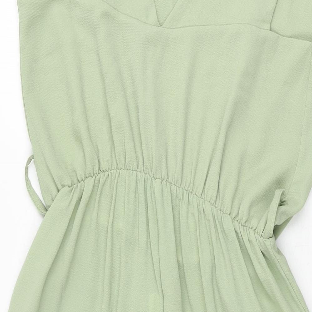 Boohoo Womens Green Polyester Jumpsuit One-Piece Size 10 L20 in Pullover