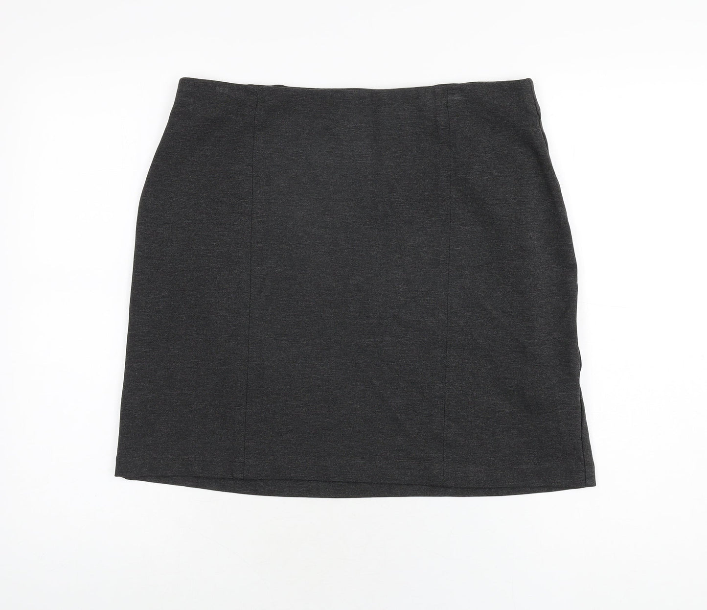 Marks and Spencer Womens Grey Viscose A-Line Skirt Size 14