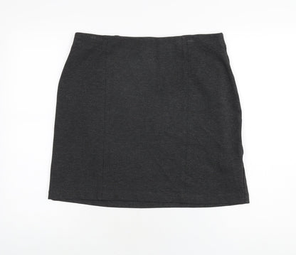 Marks and Spencer Womens Grey Viscose A-Line Skirt Size 14