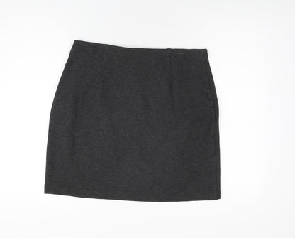 Marks and Spencer Womens Grey Viscose A-Line Skirt Size 14