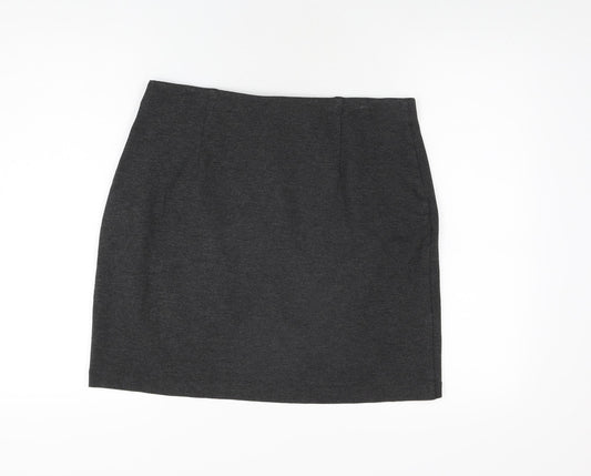 Marks and Spencer Womens Grey Viscose A-Line Skirt Size 14