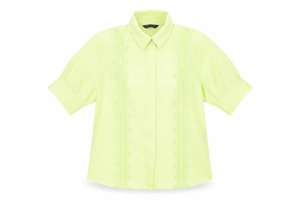 Womens UK Size 12 Marks and Spencer Yellow Basic Button-Up