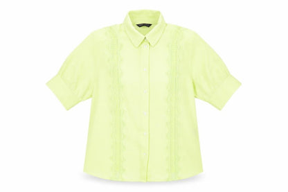 Womens UK Size 12 Marks and Spencer Yellow Basic Button-Up