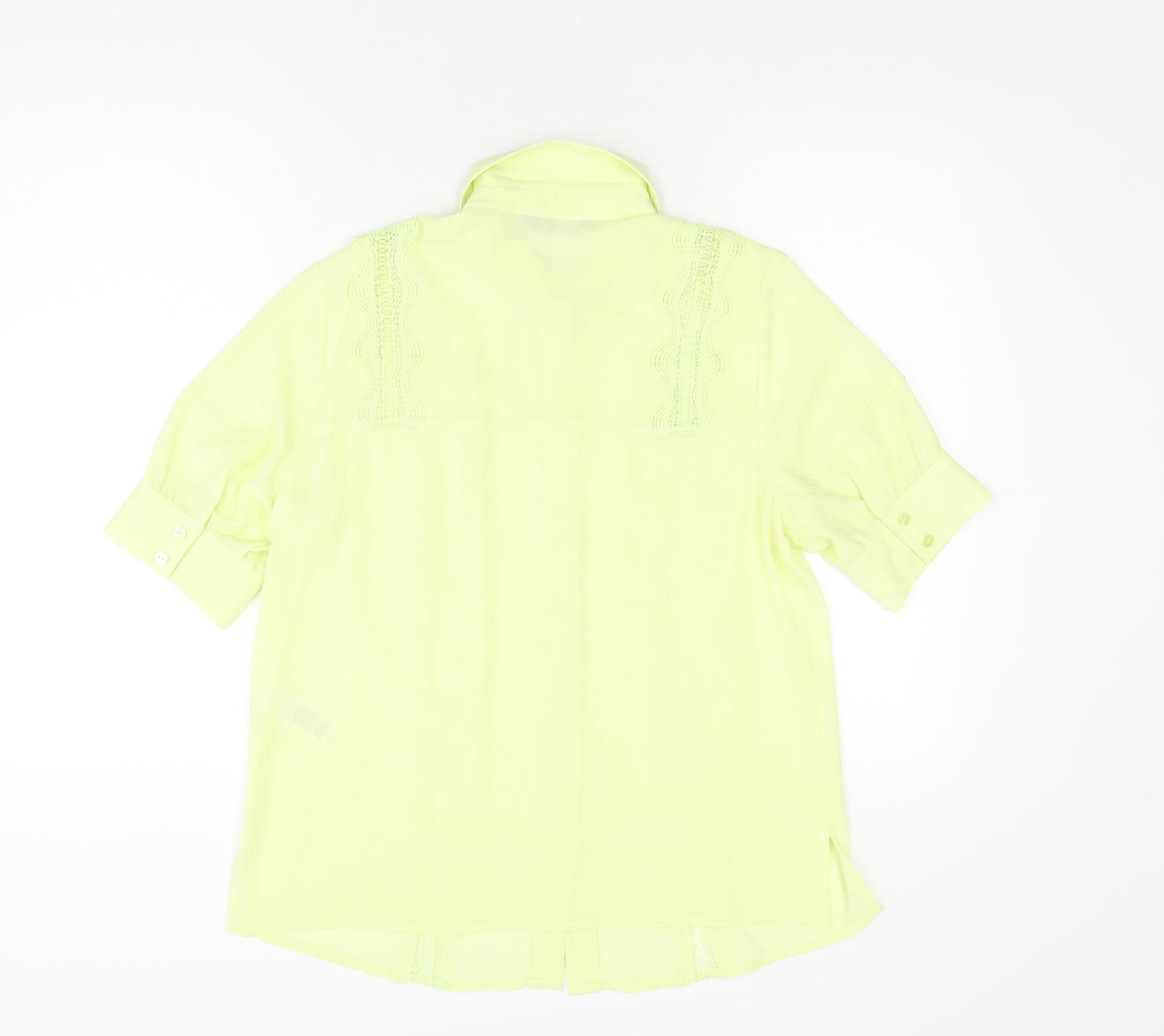 Womens UK Size 12 Marks and Spencer Yellow Basic Button-Up