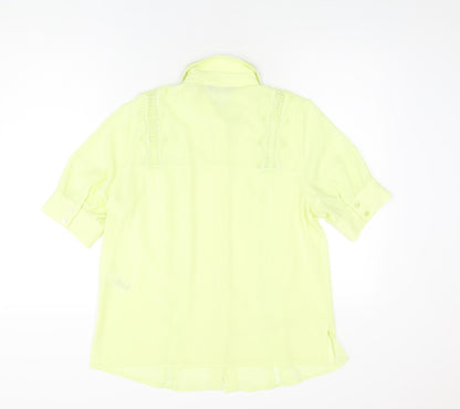 Womens UK Size 12 Marks and Spencer Yellow Basic Button-Up
