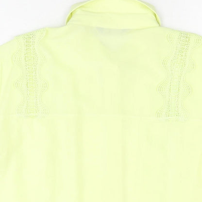 Womens UK Size 12 Marks and Spencer Yellow Basic Button-Up