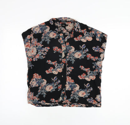 Womens UK Size 6 ASOS Black Basic Button-Up