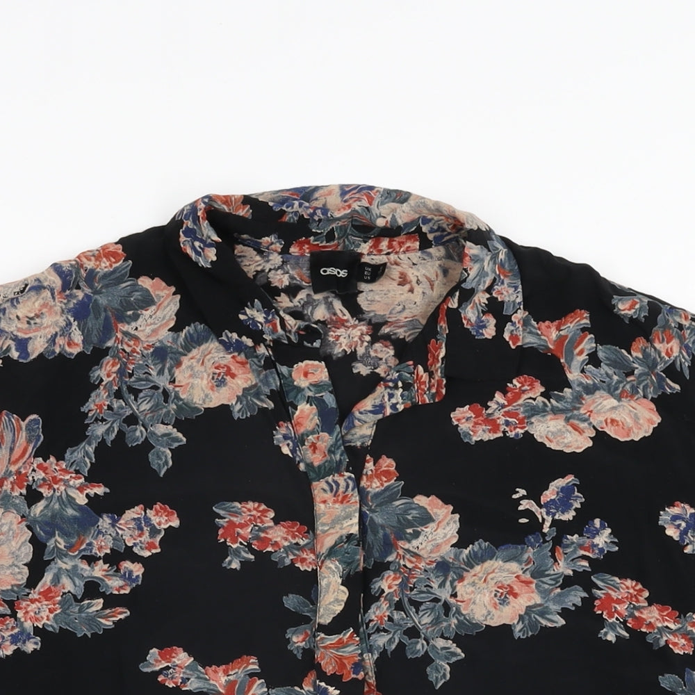 Womens UK Size 6 ASOS Black Basic Button-Up
