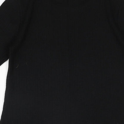 Topshop Womens Black Polyester Shift Size 8 High Neck Pullover