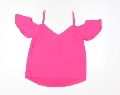 Womens UK Size 12 Oasis Pink Basic Blouse