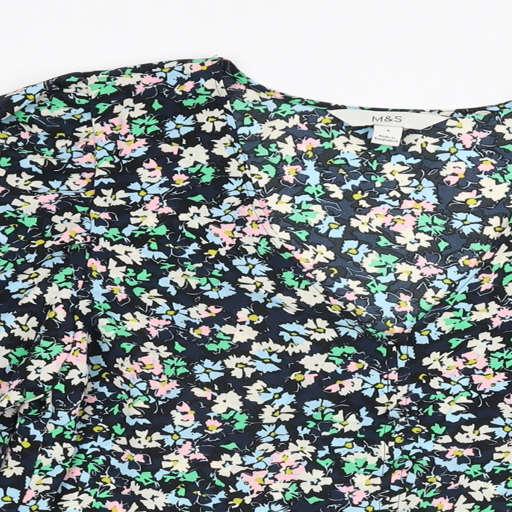 Womens UK Size 8 Marks and Spencer Blue Basic Blouse