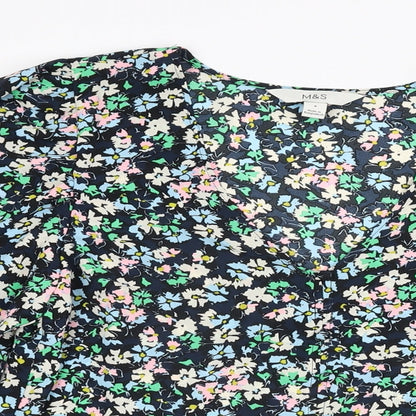 Womens UK Size 8 Marks and Spencer Blue Basic Blouse