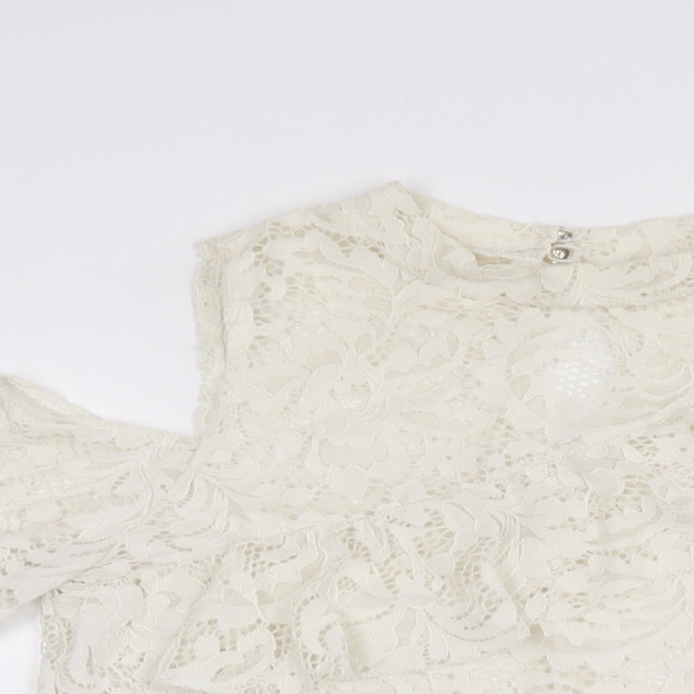 Womens UK Size 12 Very White Basic T-Shirt