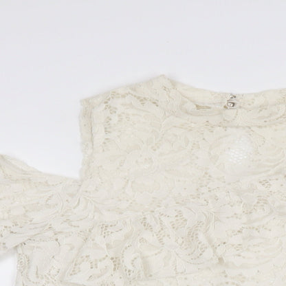 Womens UK Size 12 Very White Basic T-Shirt