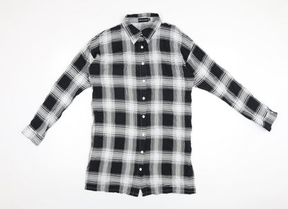 Womens UK Size 6 PRETTYLITTLETHING Black Basic Button-Up