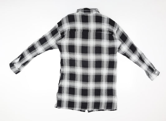 Womens UK Size 6 PRETTYLITTLETHING Black Basic Button-Up