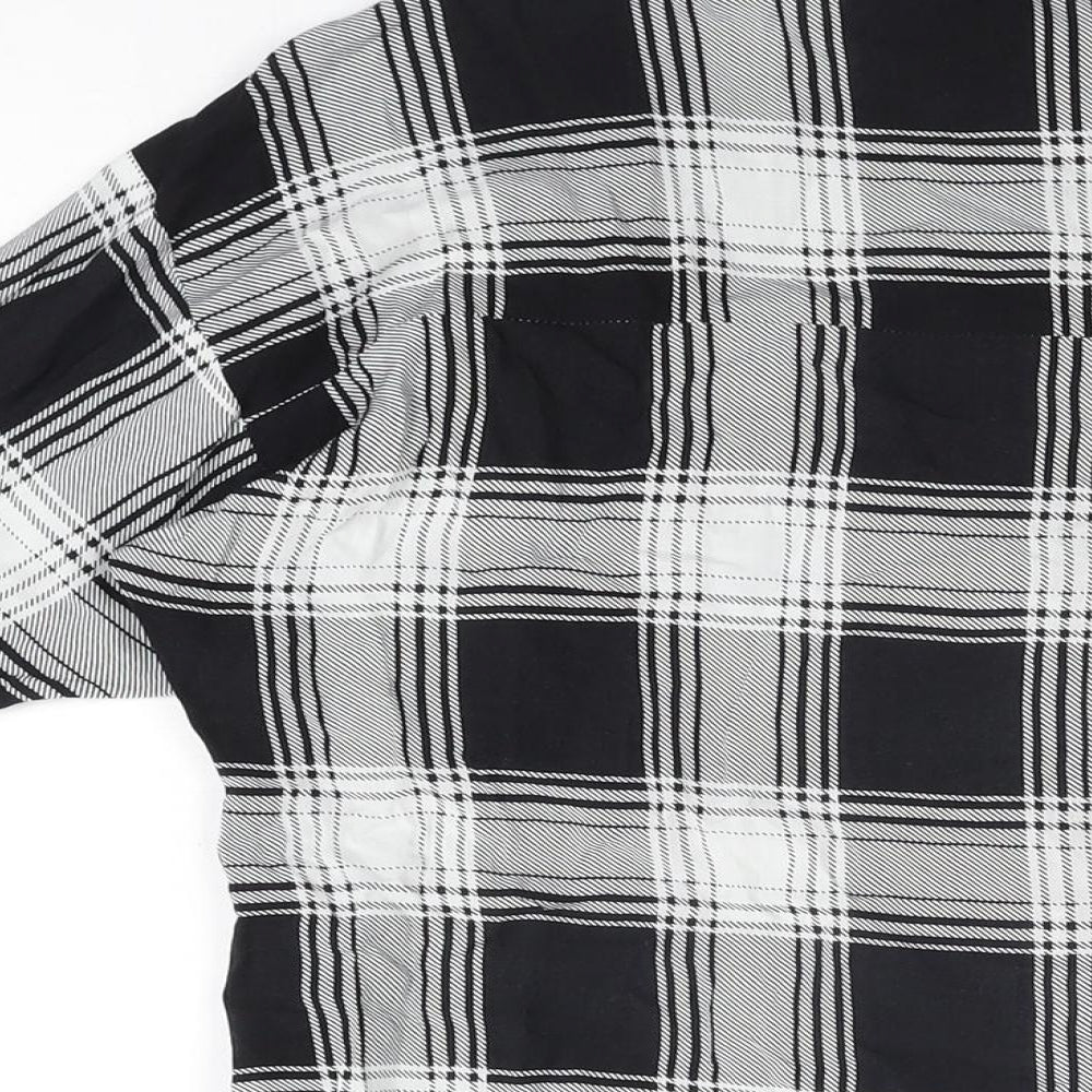Womens UK Size 6 PRETTYLITTLETHING Black Basic Button-Up