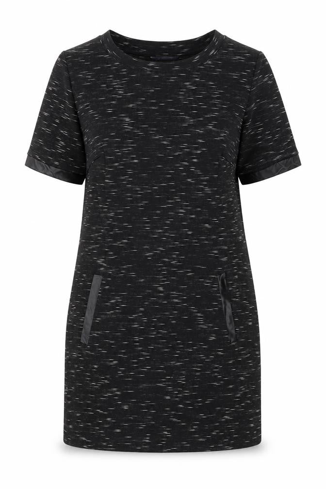 Marks and Spencer Womens Black Geometric Polyester Shift Size 12 Round Neck Pullover