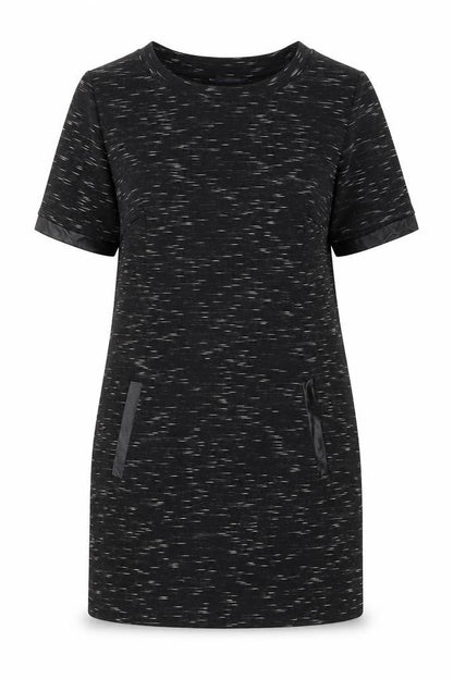 Marks and Spencer Womens Black Geometric Polyester Shift Size 12 Round Neck Pullover