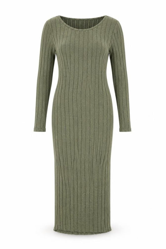 Ginger Womens Green Polyester Bodycon Size M Round Neck Pullover