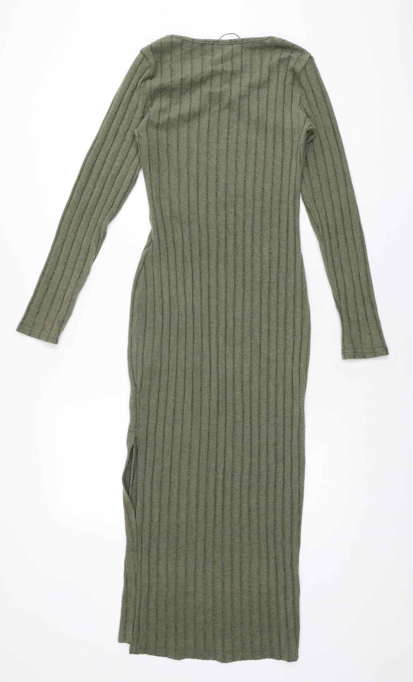 Ginger Womens Green Polyester Bodycon Size M Round Neck Pullover