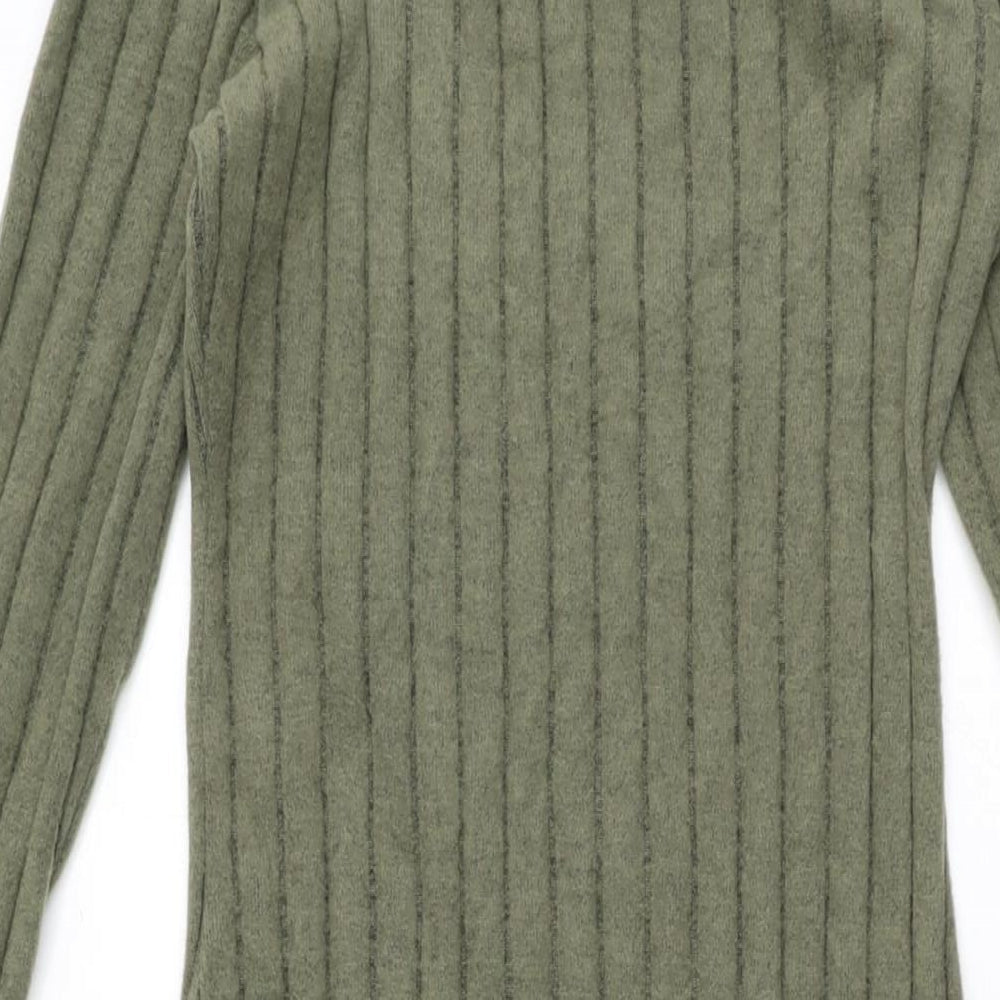 Ginger Womens Green Polyester Bodycon Size M Round Neck Pullover