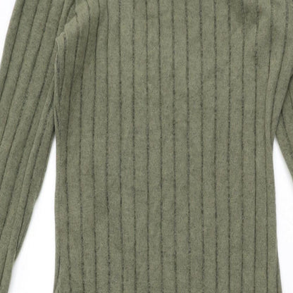 Ginger Womens Green Polyester Bodycon Size M Round Neck Pullover