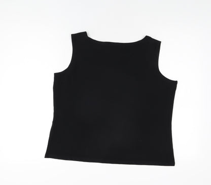 CMD Womens Black Polyester Basic T-Shirt Size XL Round Neck
