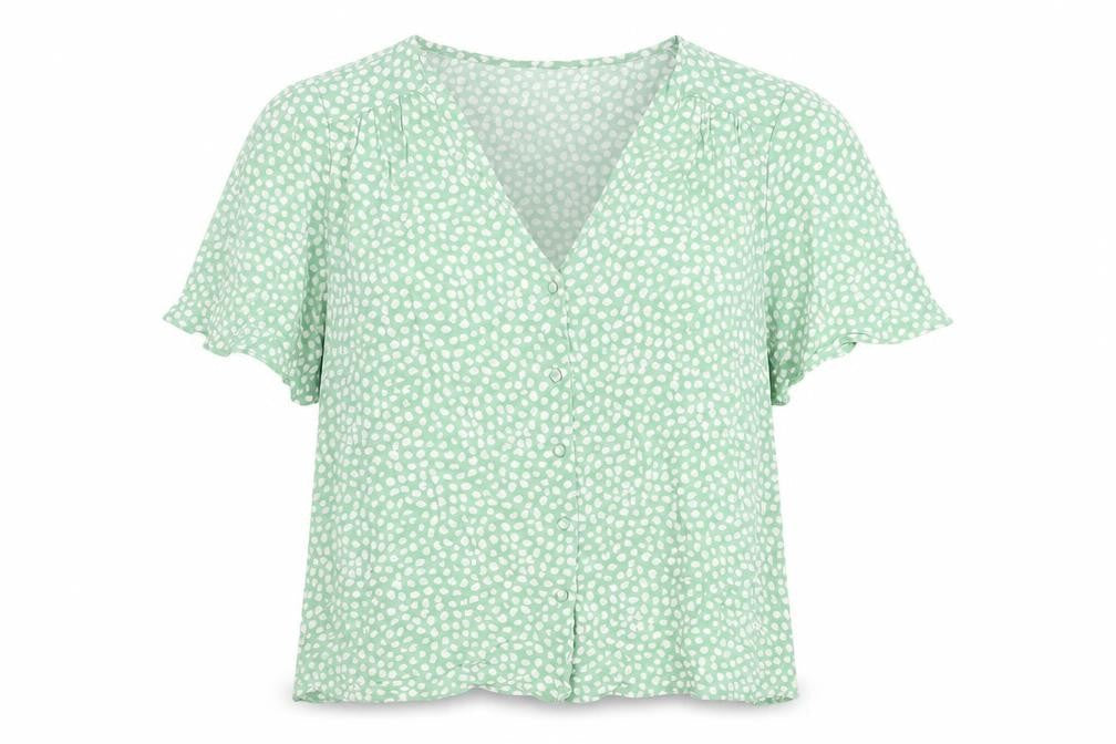 Womens UK Size 14 New Look Green Basic Button-Up