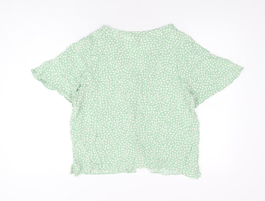 Womens UK Size 14 New Look Green Basic Button-Up