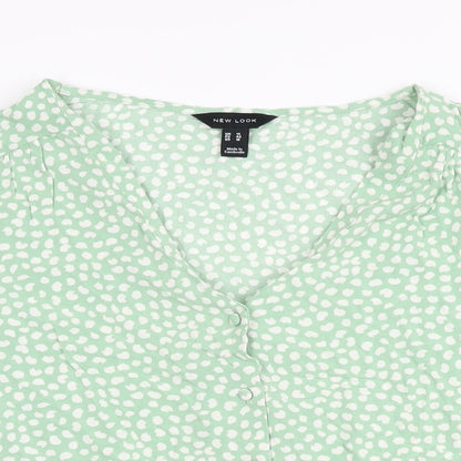 Womens UK Size 14 New Look Green Basic Button-Up
