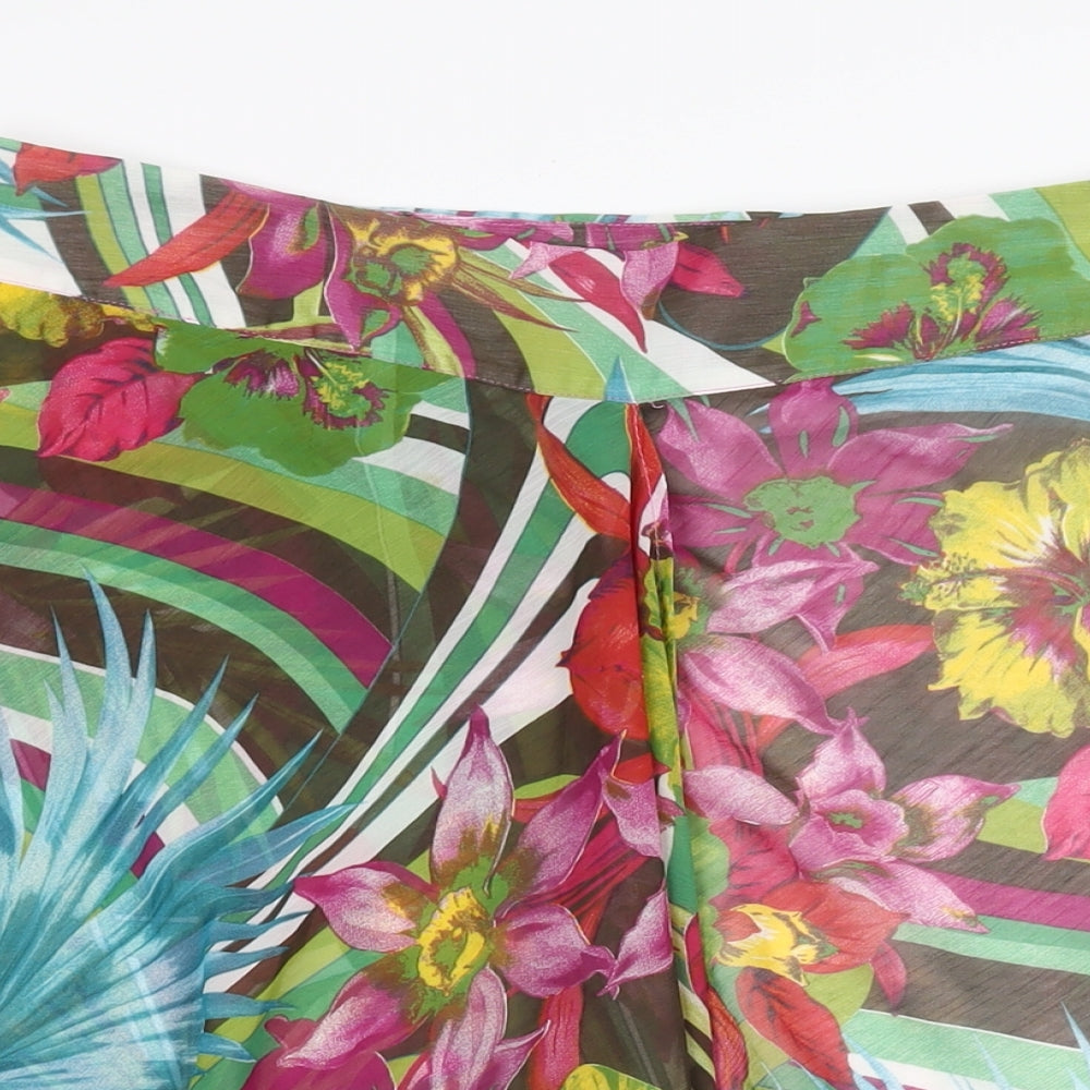 Zandra Womens Multicoloured Floral Polyester Swing Skirt Size 22 Zip