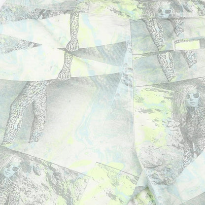 H&M Mens Green Geometric Polyester Bermuda Shorts Size M L9 in Regular Drawstring - Swim Short