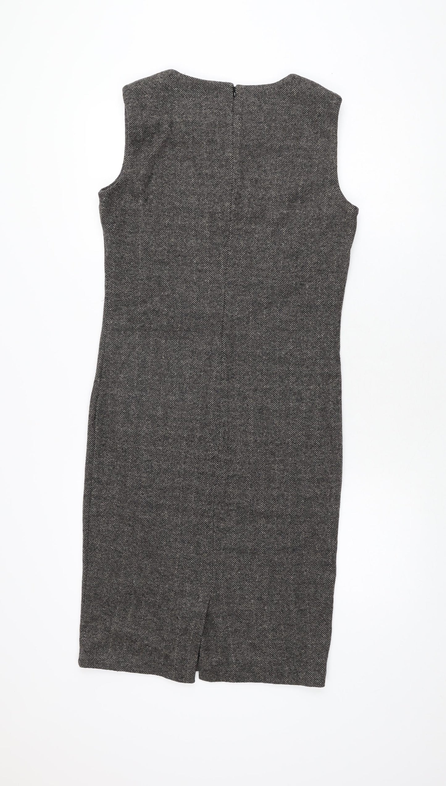 Mango Womens Grey Polyester Bodycon Size M Round Neck Zip