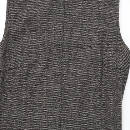 Mango Womens Grey Polyester Bodycon Size M Round Neck Zip