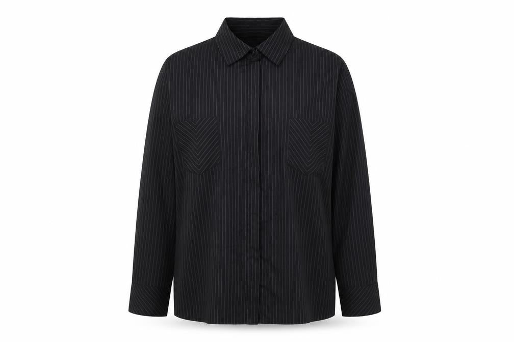 Womens UK Size 18 New Look Black Basic Button-Up