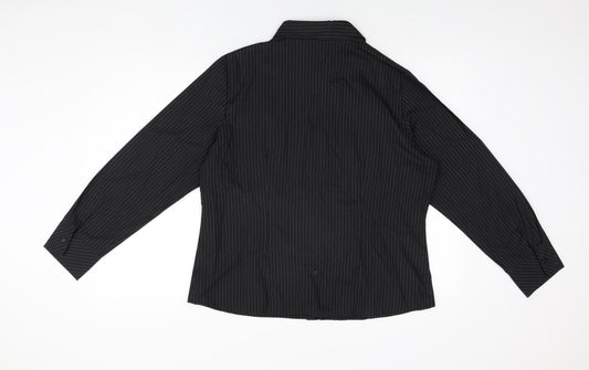 Womens UK Size 18 New Look Black Basic Button-Up