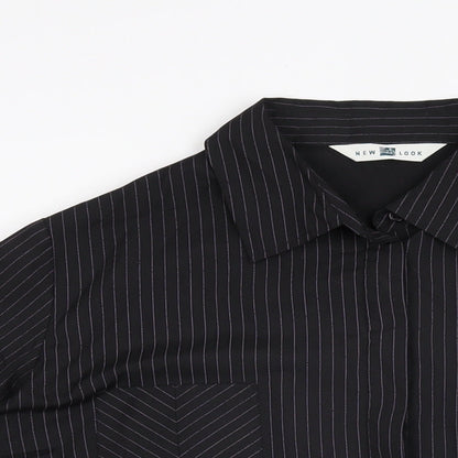 Womens UK Size 18 New Look Black Basic Button-Up