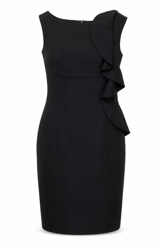 Coast Womens Black Wool Bodycon Size 8 Boat Neck Zip