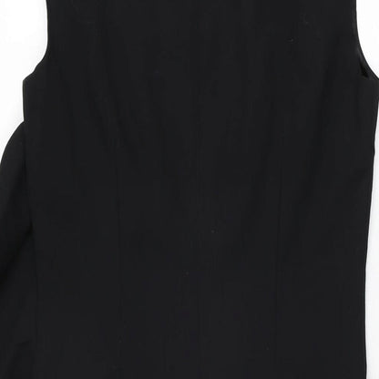 Coast Womens Black Wool Bodycon Size 8 Boat Neck Zip