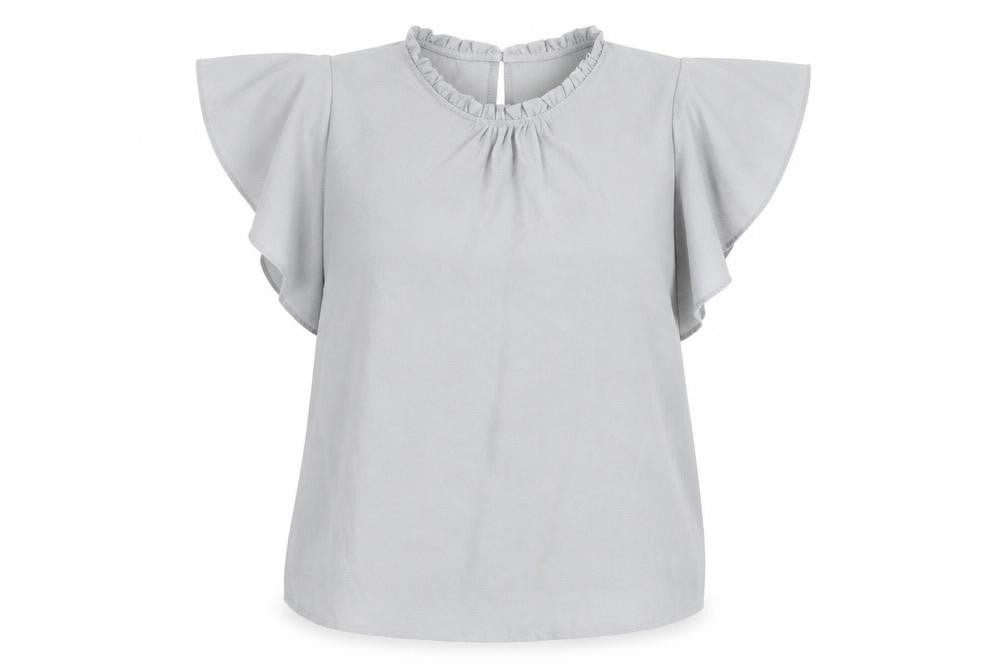 Womens UK Size 8 Boohoo Grey Basic Blouse