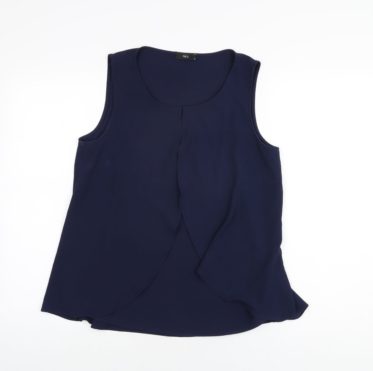 Womens UK Size 10 M&Co Blue Basic T-Shirt