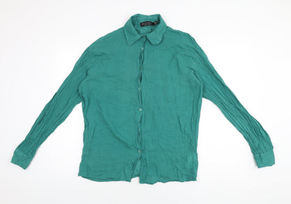 Womens UK Size 8 In the Style Green Basic Button-Up