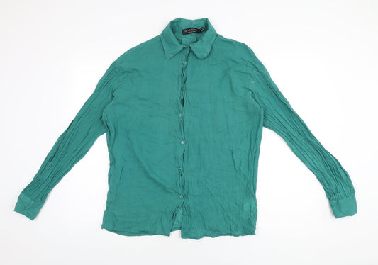 Womens UK Size 8 In the Style Green Basic Button-Up