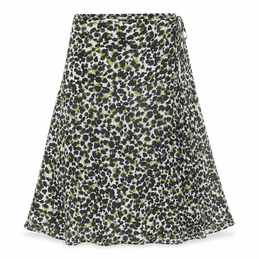 AND/OR Womens Multicoloured Geometric Viscose Swing Skirt Size 8 Tie