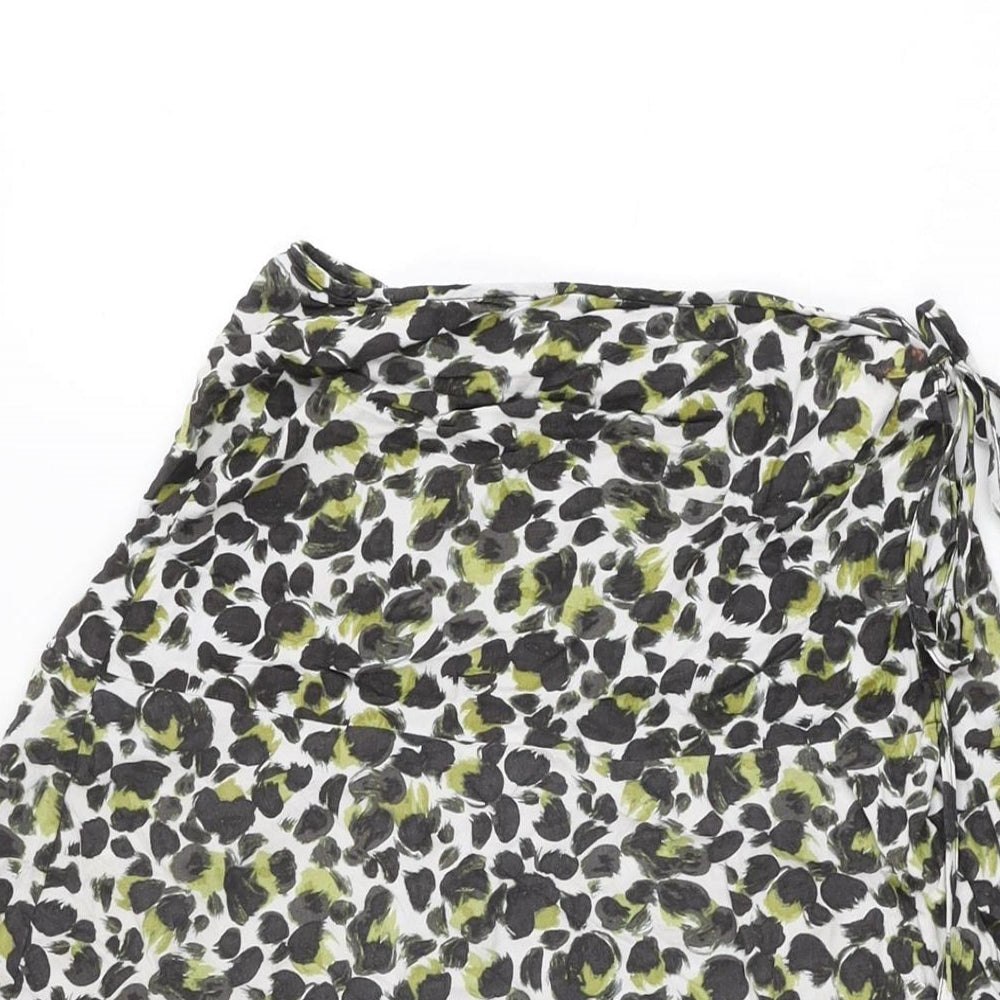 AND/OR Womens Multicoloured Geometric Viscose Swing Skirt Size 8 Tie