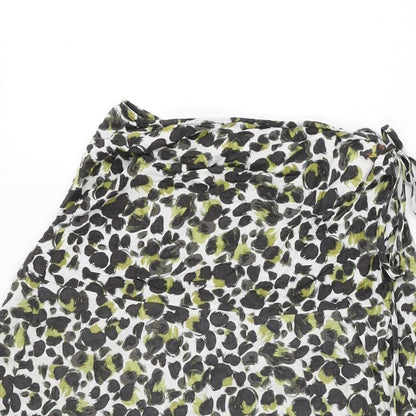 AND/OR Womens Multicoloured Geometric Viscose Swing Skirt Size 8 Tie